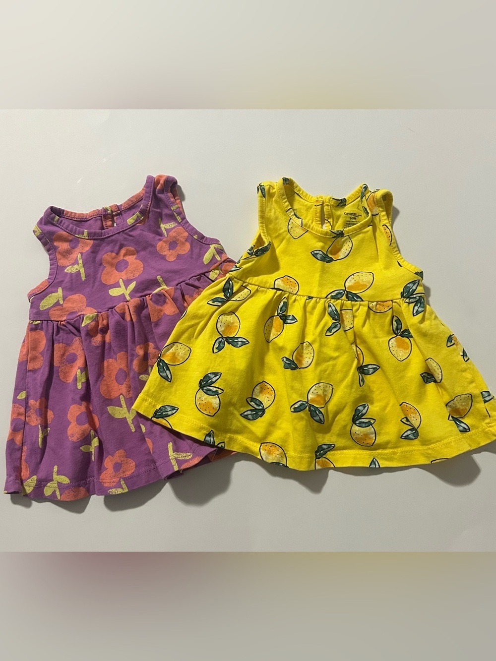 🔥4 for $45 Yellow Lemon & Flower Print Baby Dress Bundle